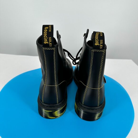 New with Tag, Dr. Martens 1460 Smooth Black Leather Marbled Yellow Men\'s Sz 8 main image 10